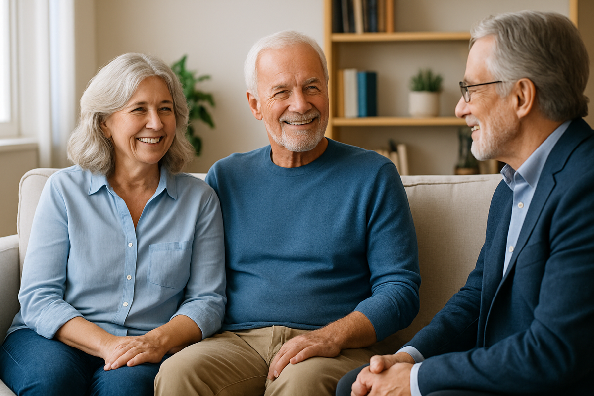 Couple sitting with Therapist