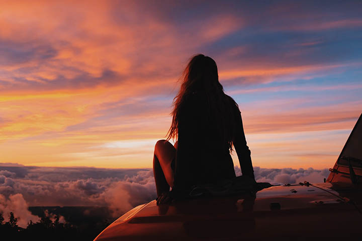 A woman looking at Sunrise